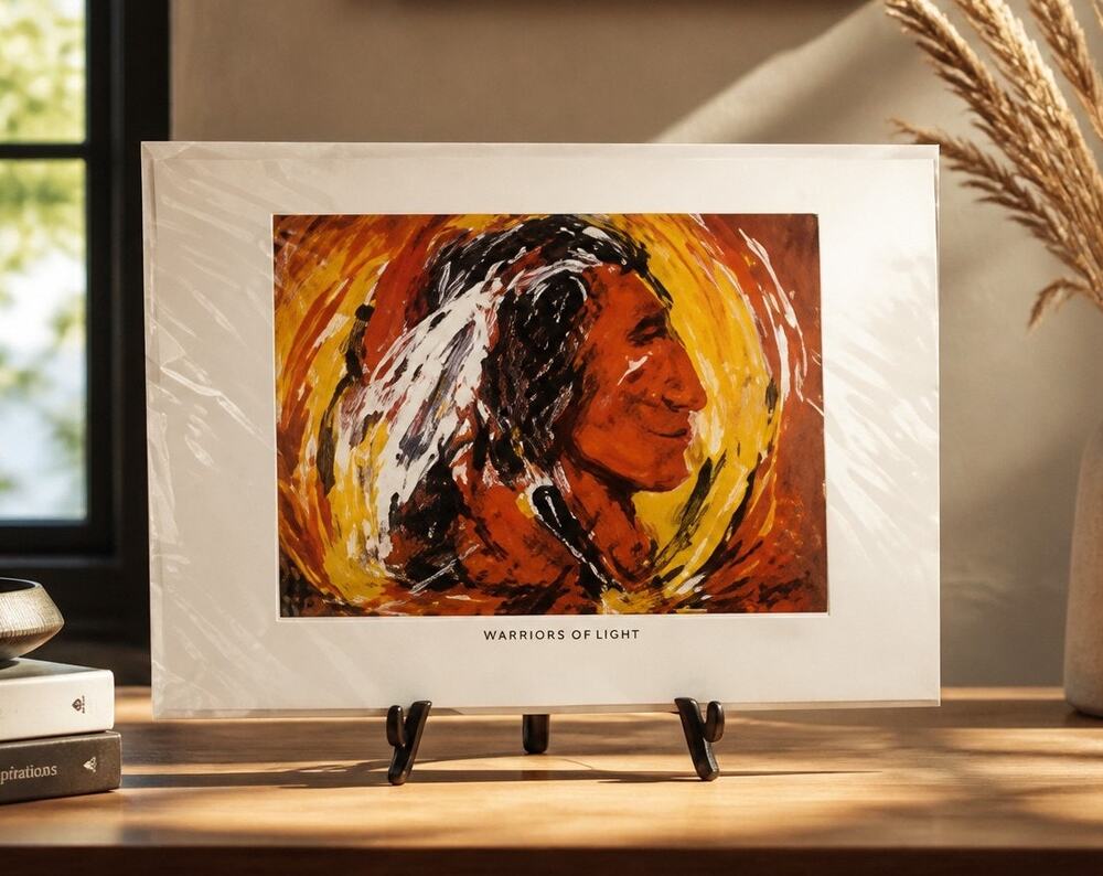 Dean Baer Proud Warriors Native American Art Print New Matted 16x12 Wall Art